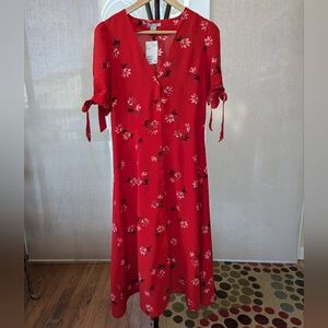 NWT H&M Red Floral Dress - Sz 12